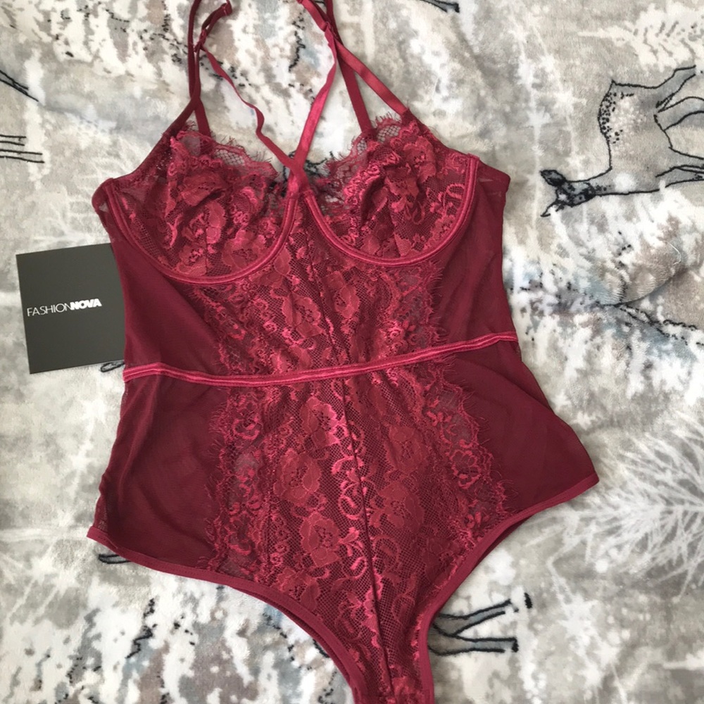 Burgundy Lace Lingerie from Fashion Nova